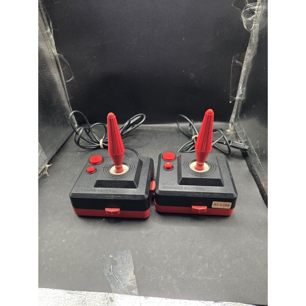 Lot of 2 Wico Command Control Joysticks Atari 5200 Red Black Vintage UNTESTED